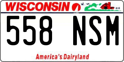 WI license plate 558NSM