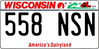 WI license plate 558NSN