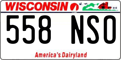WI license plate 558NSO