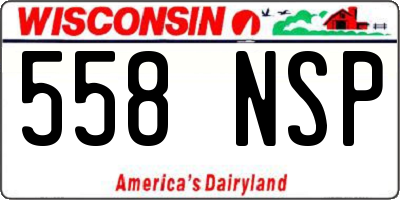 WI license plate 558NSP