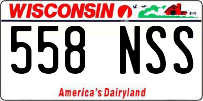 WI license plate 558NSS