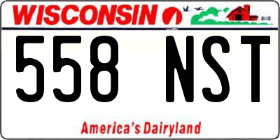 WI license plate 558NST