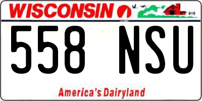 WI license plate 558NSU
