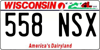 WI license plate 558NSX