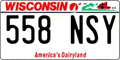 WI license plate 558NSY
