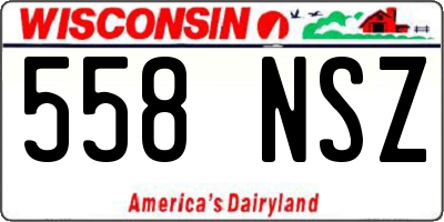 WI license plate 558NSZ