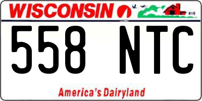 WI license plate 558NTC