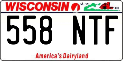 WI license plate 558NTF