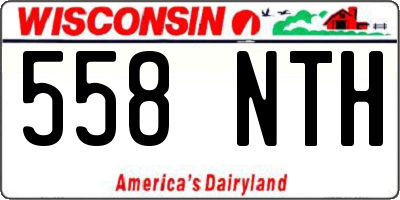 WI license plate 558NTH