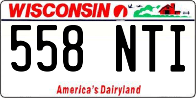 WI license plate 558NTI