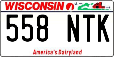 WI license plate 558NTK