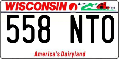 WI license plate 558NTO