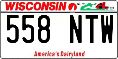 WI license plate 558NTW