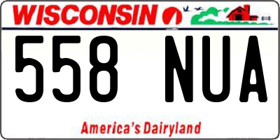WI license plate 558NUA