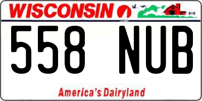 WI license plate 558NUB