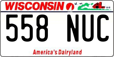 WI license plate 558NUC