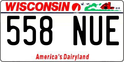 WI license plate 558NUE