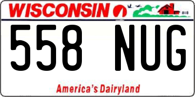 WI license plate 558NUG