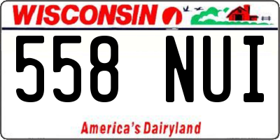 WI license plate 558NUI