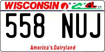 WI license plate 558NUJ