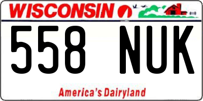 WI license plate 558NUK