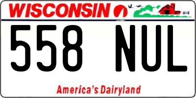 WI license plate 558NUL