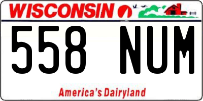 WI license plate 558NUM