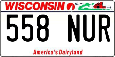 WI license plate 558NUR