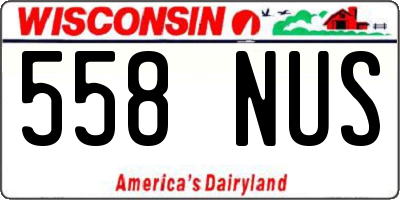 WI license plate 558NUS