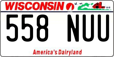 WI license plate 558NUU