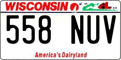 WI license plate 558NUV