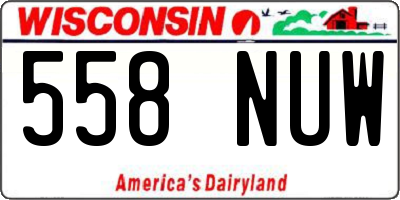 WI license plate 558NUW