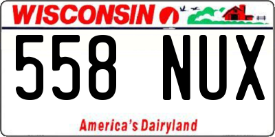 WI license plate 558NUX