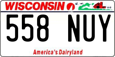 WI license plate 558NUY