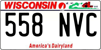 WI license plate 558NVC