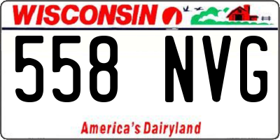 WI license plate 558NVG