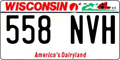 WI license plate 558NVH