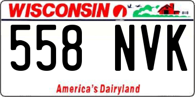 WI license plate 558NVK