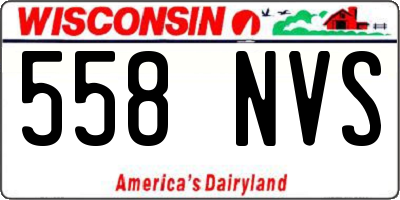 WI license plate 558NVS