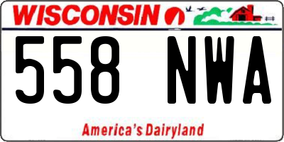 WI license plate 558NWA