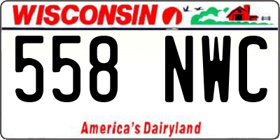 WI license plate 558NWC