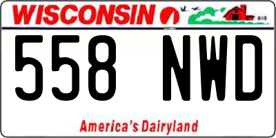 WI license plate 558NWD