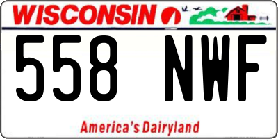 WI license plate 558NWF