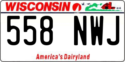 WI license plate 558NWJ