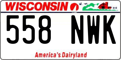 WI license plate 558NWK