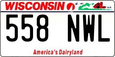 WI license plate 558NWL