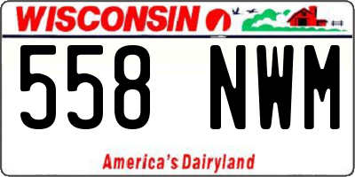 WI license plate 558NWM