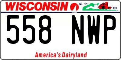 WI license plate 558NWP