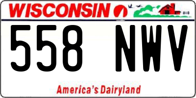 WI license plate 558NWV