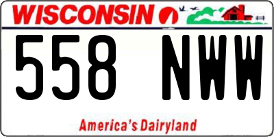 WI license plate 558NWW